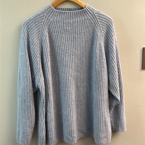 Silk Lore Sweaters - Silk Lore Ribbed Silk Angora Blend Baby Blue Mock Turtleneck Sweater SZ 1X Soft